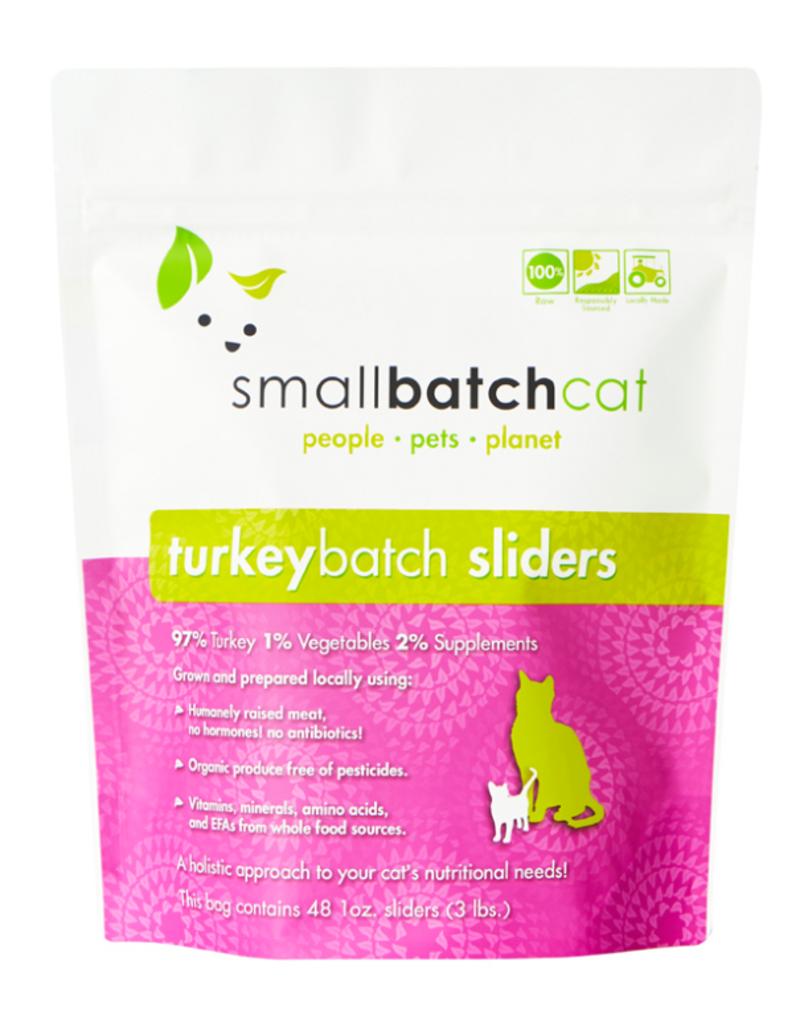 Smallbatch Pets Smallbatch Frozen Cat Food 1 oz Sliders | CASE Turkey 3 lbs (*Frozen Products for Local Delivery or In-Store Pickup Only. *)