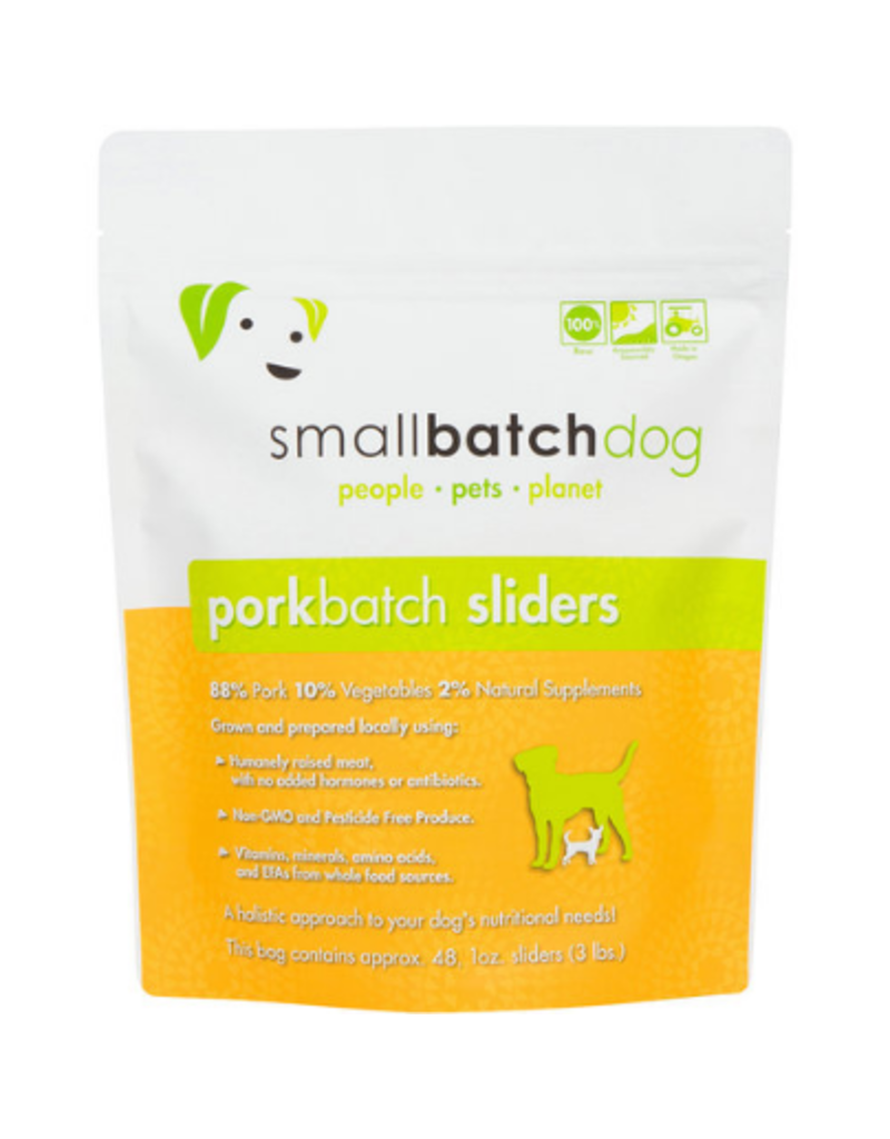 Smallbatch Pets Smallbatch Frozen Dog Food 1 oz Sliders | CASE Pork 3 lbs (*Frozen Products for Local Delivery or In-Store Pickup Only. *)