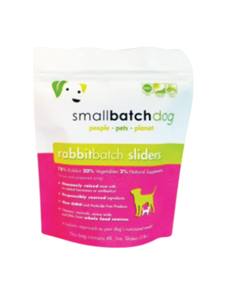 Smallbatch Pets Smallbatch Frozen Dog Food 1 oz Sliders | Rabbit 3 lbs (*Frozen Products for Local Delivery or In-Store Pickup Only. *)