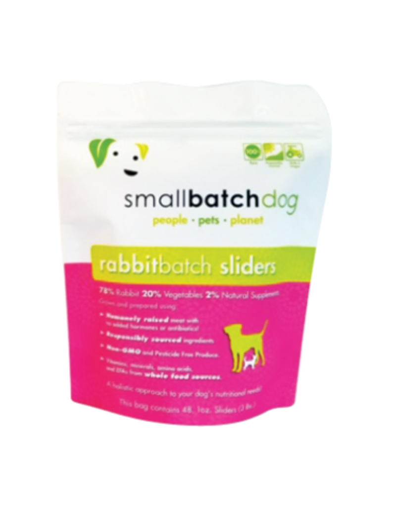 Smallbatch Pets Smallbatch Frozen Dog Food 1 oz Sliders | CASE Rabbit 3 lbs (*Frozen Products for Local Delivery or In-Store Pickup Only. *)