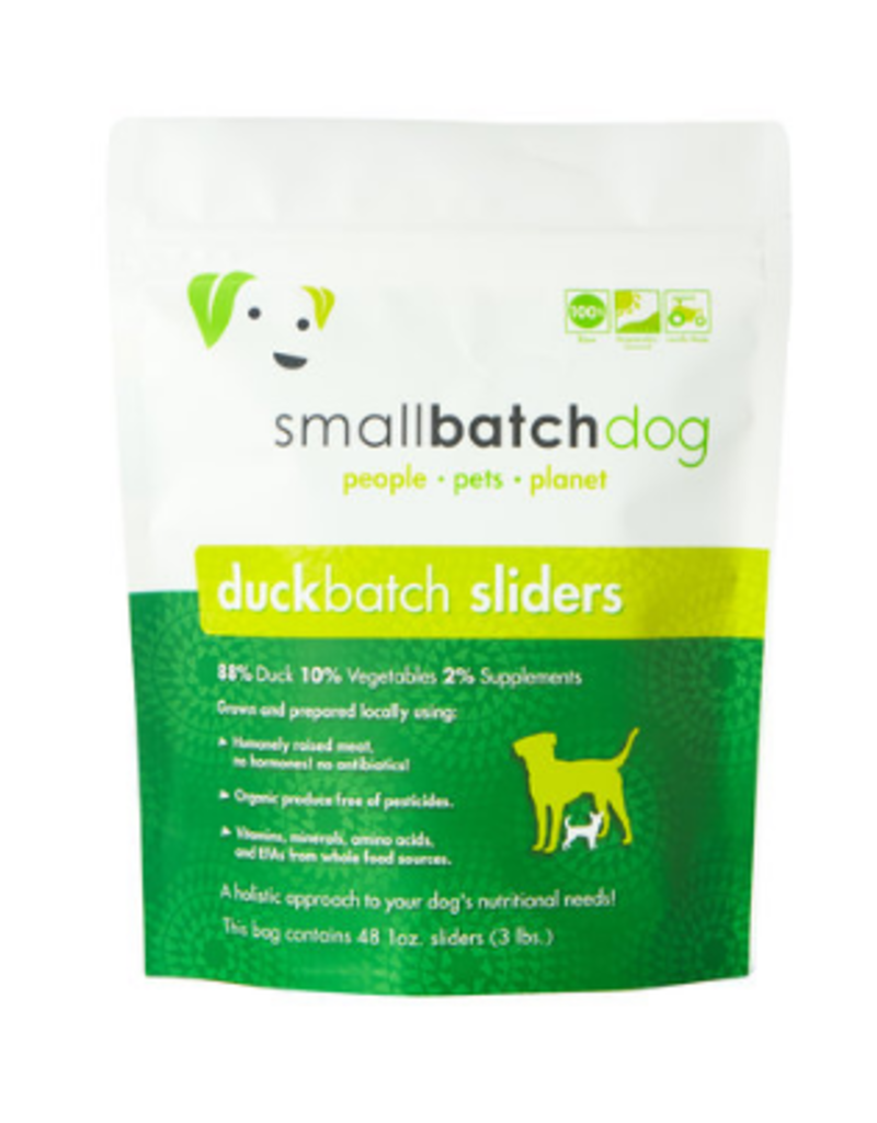 Smallbatch Pets Smallbatch Frozen Dog Food 1 oz Sliders | CASE Duck 3 lbs (*Frozen Products for Local Delivery or In-Store Pickup Only. *)
