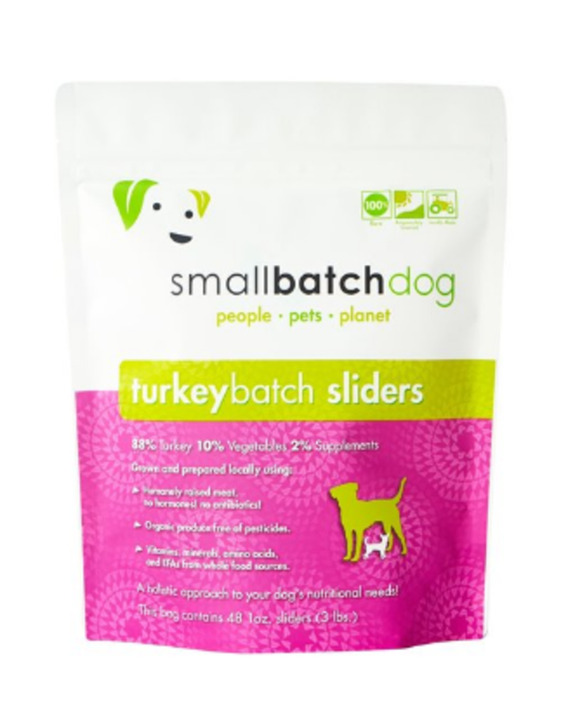 Smallbatch Frozen Dog Food 1 Oz Sliders Turkey 3 Lbs Single