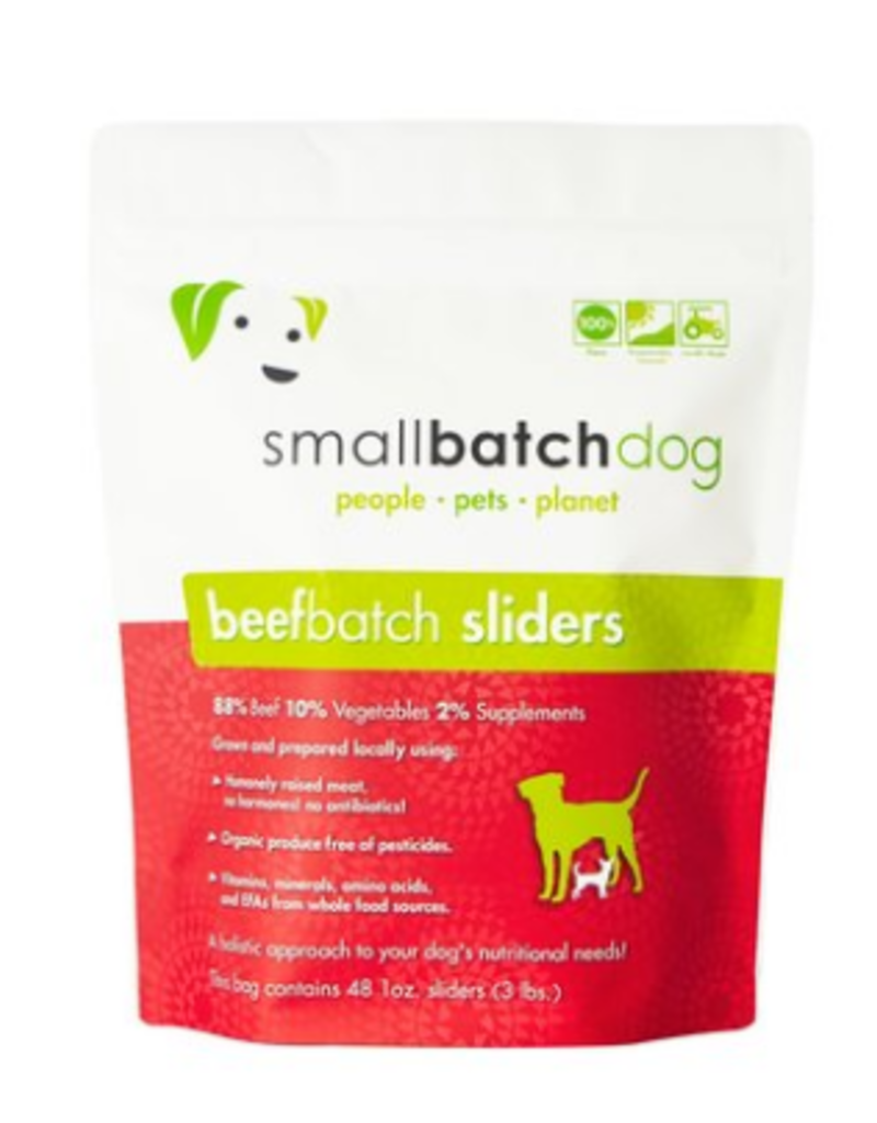 Smallbatch Pets Smallbatch Frozen Dog Food 1 oz Sliders | CASE Beef 3 lbs (*Frozen Products for Local Delivery or In-Store Pickup Only. *)