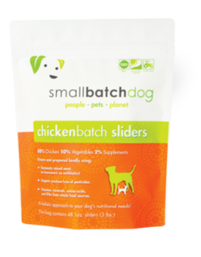 Smallbatch Pets Smallbatch Frozen Dog Food 1 oz Sliders | CASE Chicken 3 lbs (*Frozen Products for Local Delivery or In-Store Pickup Only. *)