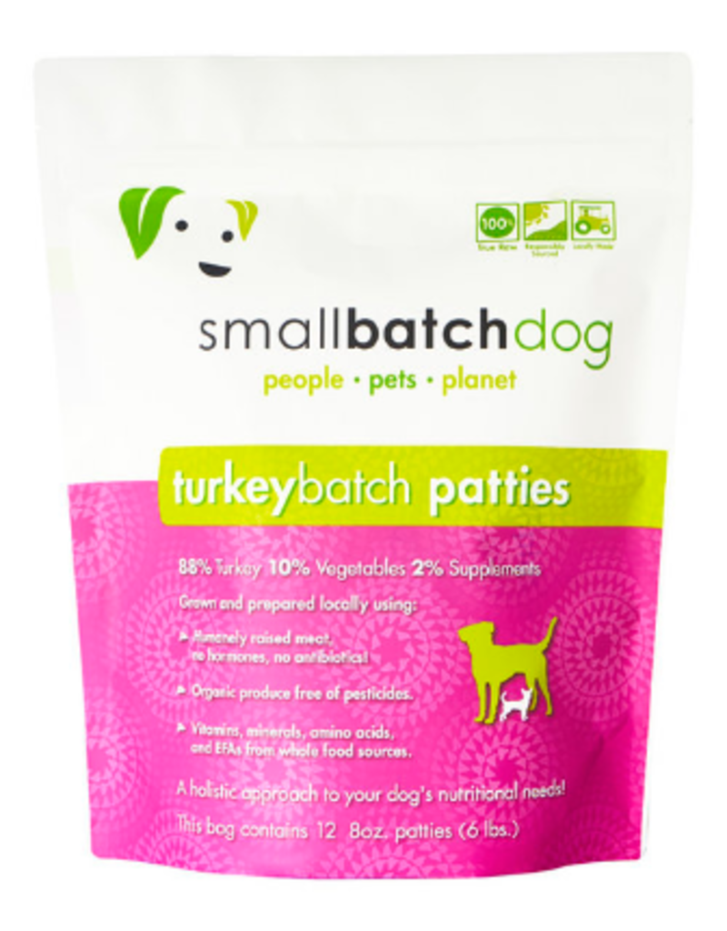 Smallbatch Pets Smallbatch Frozen Dog Food 8 oz Patties | Turkey 6 lbs (*Frozen Products for Local Delivery or In-Store Pickup Only. *)