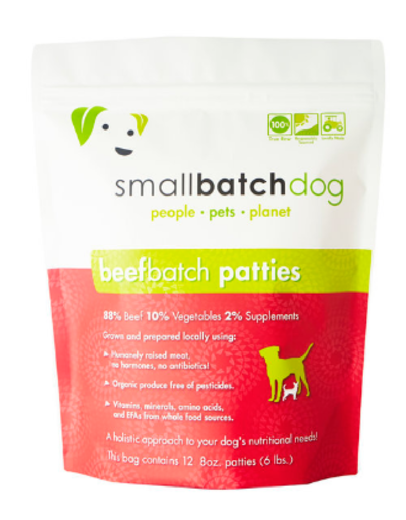 Smallbatch Pets Smallbatch Frozen Dog Food 8 oz Patties | CASE Beef 6 lbs (*Frozen Products for Local Delivery or In-Store Pickup Only. *)