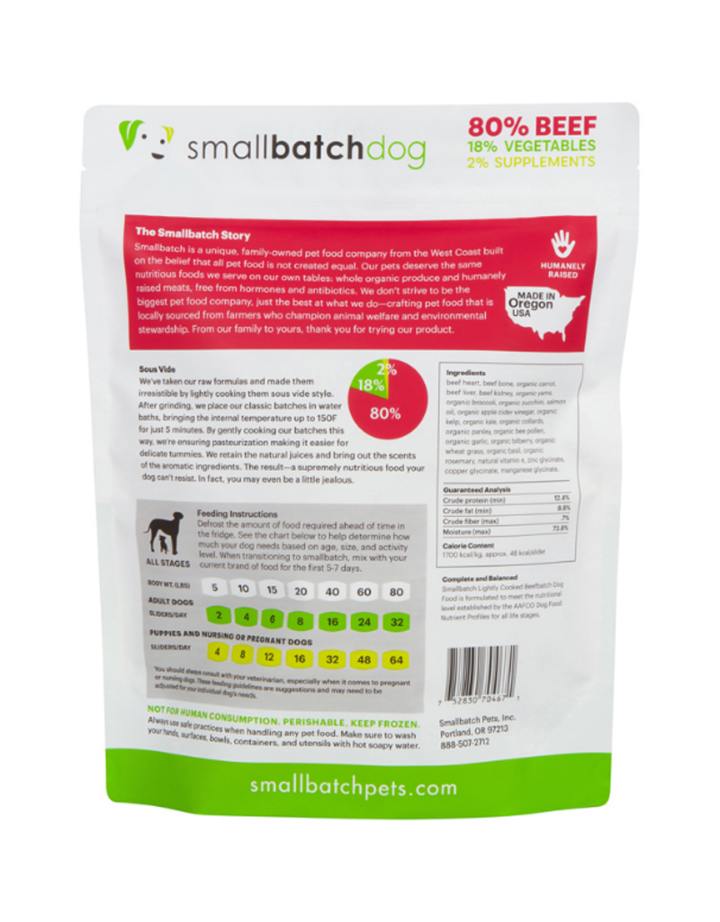 Smallbatch Pets Smallbatch Frozen Dog Food Lightly Cooked | CASE Beef 5 lbs (*Frozen Products for Local Delivery or In-Store Pickup Only. *)