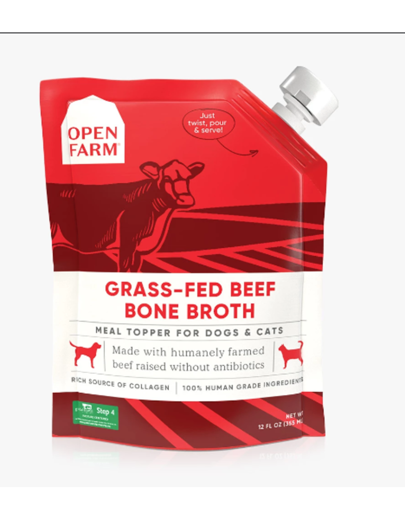 Open Farm Open Farm Bone Broth Grass-Fed Beef 12 oz CASE