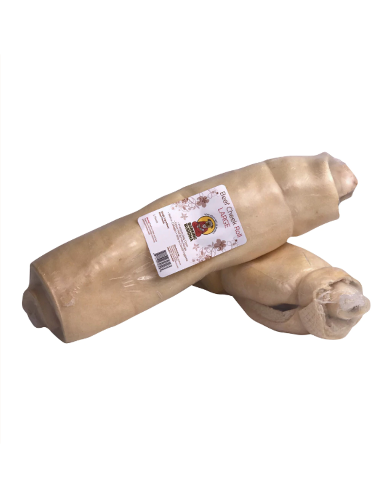 Barking Buddha Pet Products Barking Buddha Beef Cheek Large Roll Single