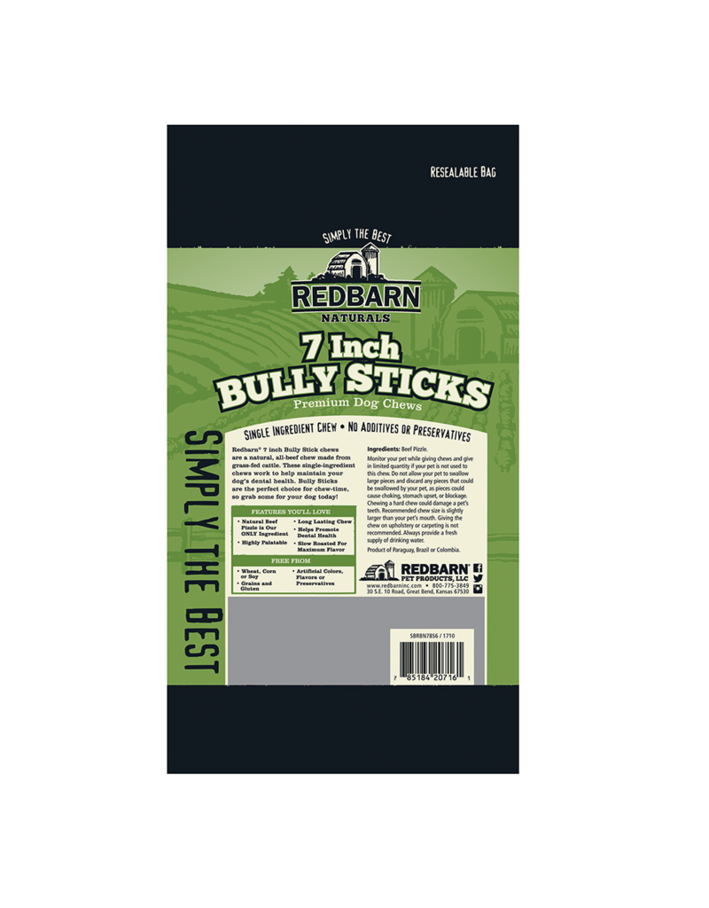 Red Barn Bully Stick 7 In Single The Pet Beastro