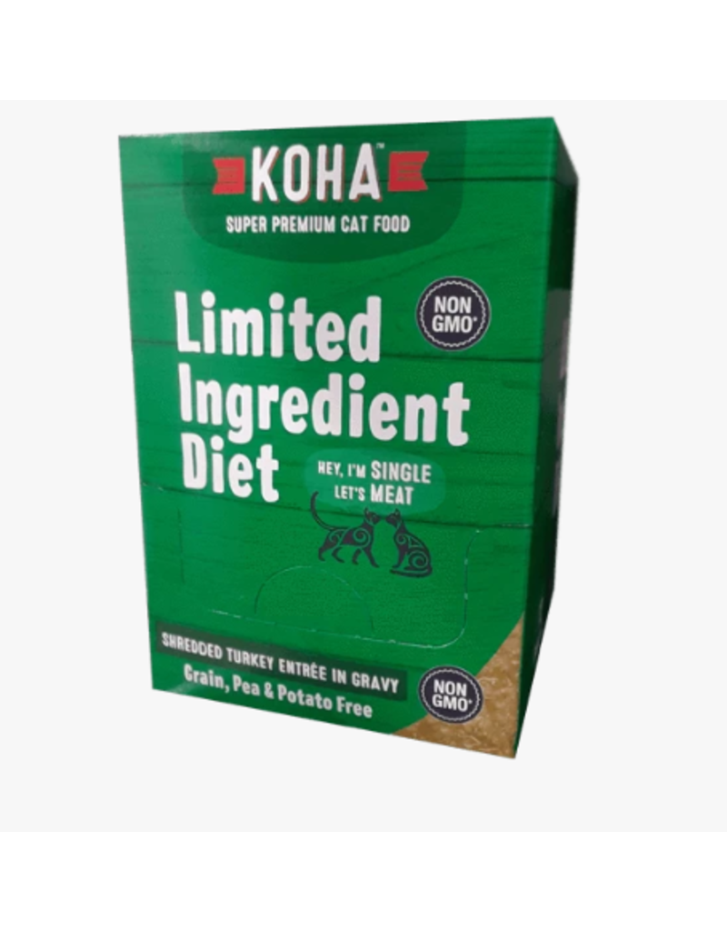 Koha Koha LID Premium Cat Food Pouch | Shredded Turkey 2.8 oz CASE