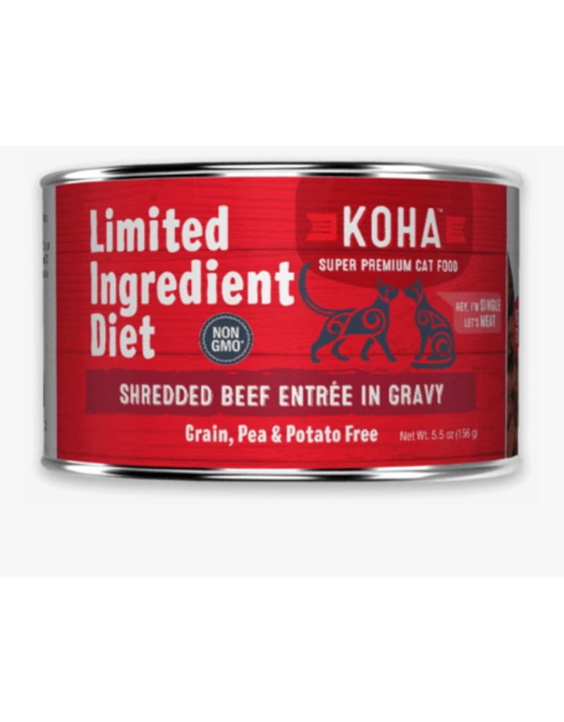 Koha Koha LID Premium Cat Food | Shredded Beef 5.5 oz CASE