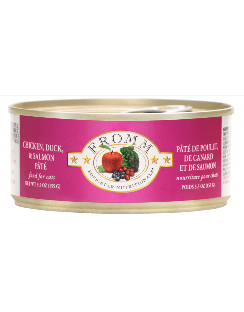 Fromm Fromm Four Star Canned Cat Food CASE Chicken, Duck & Salmon Pate 5.5 oz