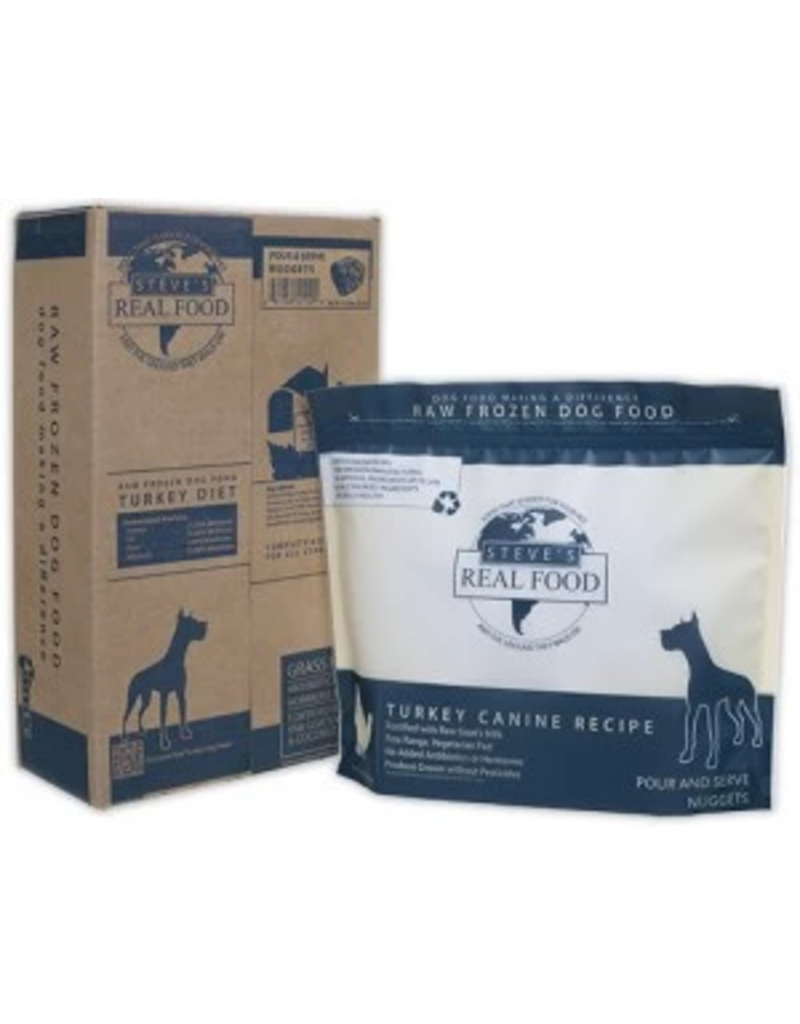 Steve's Real Food The Pet Beastro Steve's Real Food Frozen Dog & Cat Nuggets Turkey 9.75 lbs For Raw Feeding and High Protein Diets (*Frozen Products for Local Delivery or In-Store Pickup Only. *)