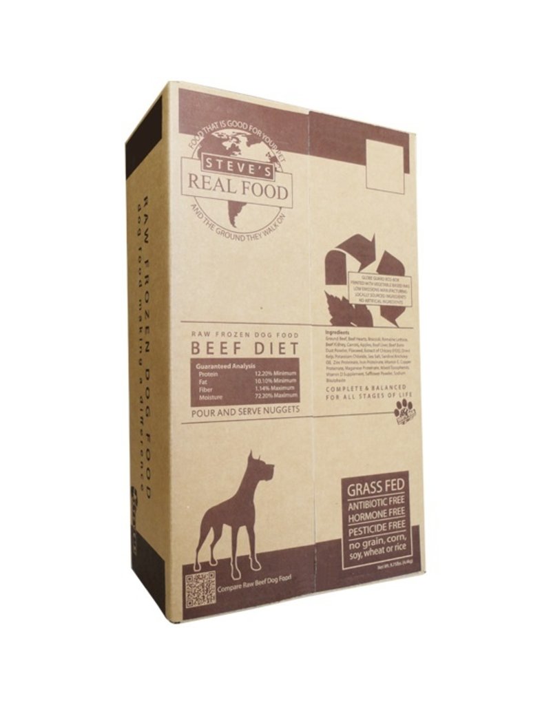 Steve's Real Food The Pet Beastro Steve's Real Food Frozen Dog & Cat Patties Beef 13.5 lbs For Raw Feeding and High Protein Diets (*Frozen Products for Local Delivery or In-Store Pickup Only. *)