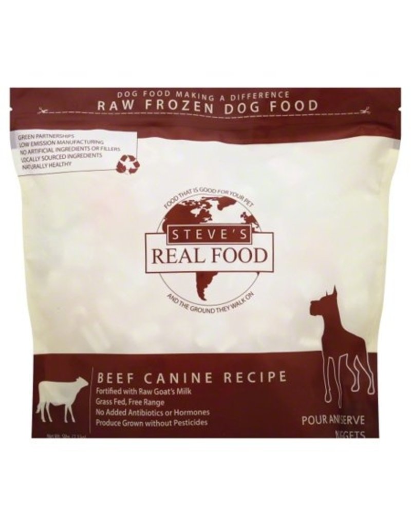Steve's Real Food The Pet Beastro Steve's Real Food Frozen Dog & Cat Nuggets Beef 5 lbs For Raw Feeding and High Protein Diets (*Frozen Products for Local Delivery or In-Store Pickup Only. *)