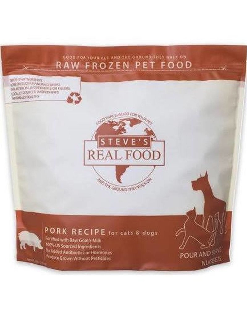 Steve's Real Food SThe Pet Beastro Steve's Real Food Frozen Dog & Cat Nuggets Pork 5lbs For Raw Feeding and High Protein Diets (*Frozen Products for Local Delivery or In-Store Pickup Only. *)