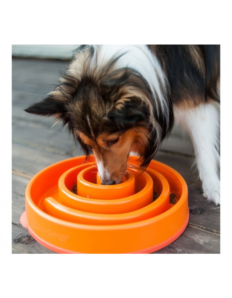 Outward Hound Fun Feeder Orange Swirl Dog Bowl