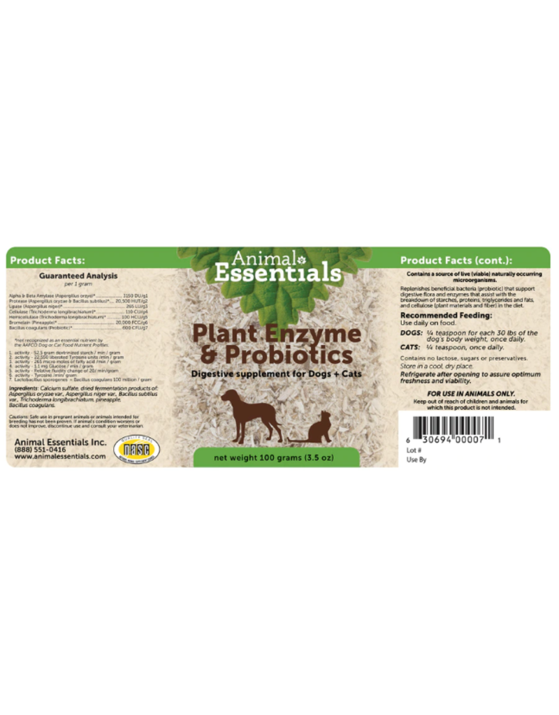 Animal Essentials Plant Enzymes & Probiotics 100 g - The Pet Beastro