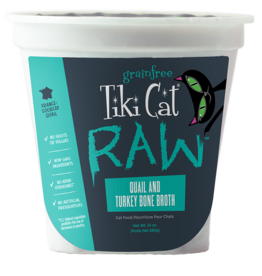 Tiki Cat Tiki Cat Raw Frozen Cat Food CASE | Quail w/ Turkey Bone Broth 24 oz (*Frozen Products for Local Delivery or In-Store Pickup Only. *)