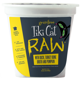 Tiki Cat Tiki Cat Raw Frozen Cat Food CASE | Duck, Turkey Bone Broth & Pumpkin 24 oz (*Frozen Products for Local Delivery or In-Store Pickup Only. *)