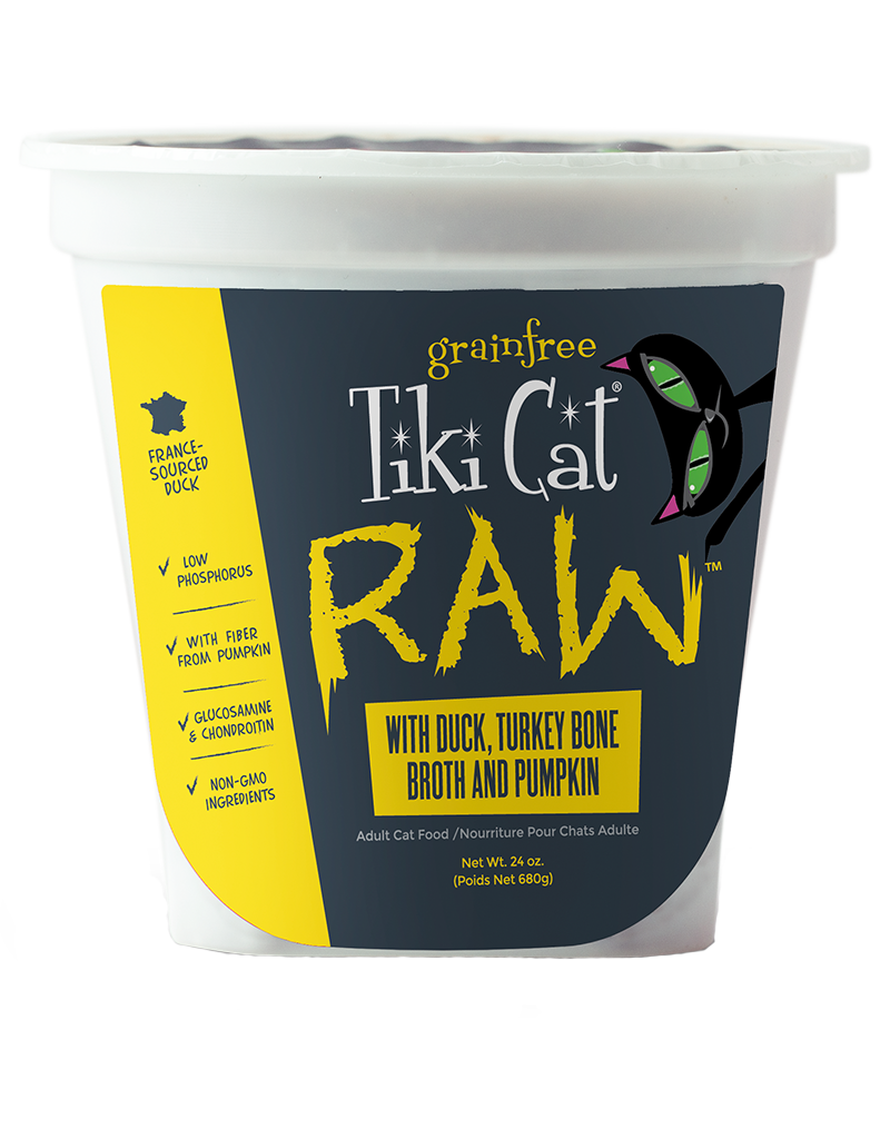 Tiki Cat Tiki Cat Raw Frozen Cat Food CASE | Duck, Turkey Bone Broth & Pumpkin 24 oz (*Frozen Products for Local Delivery or In-Store Pickup Only. *)