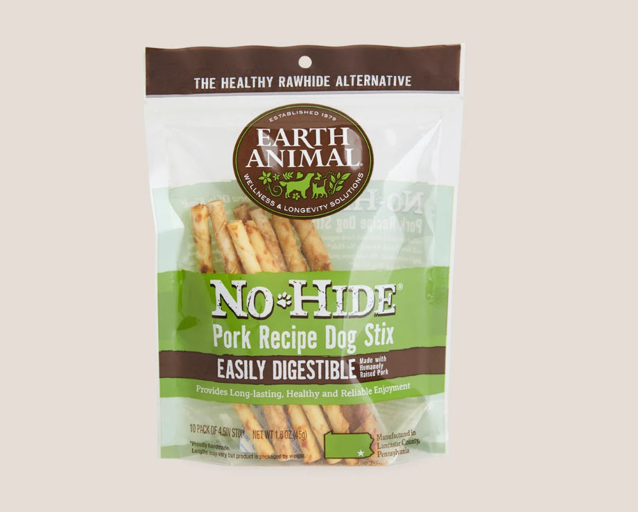 Earth Animal No Hide Stix Pork 4.5 in 10 pk (1.6 oz) - The ...