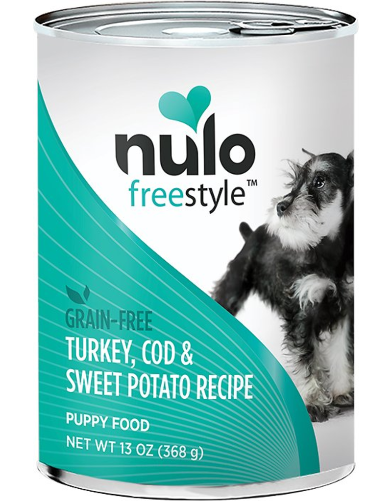 Nulo Nulo Freestyle GF Canned Dog Food CASE Turkey, Cod & Sweet Potato Puppy 13 oz