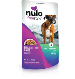 Nulo Nulo Freestyle Dog Pouches | Beef, Beef Liver, & Kale in Broth 2.8 oz CASE