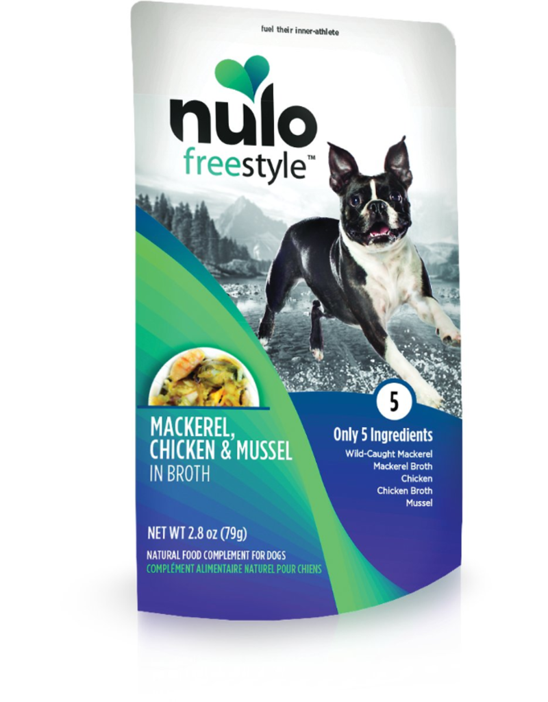 Nulo Nulo Freestyle Dog Pouches | Mackerel, Chicken, & Mussel in Broth 2.8 oz single