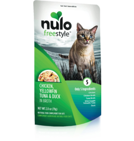 Nulo Nulo Freestyle Cat Pouches | Chicken, Yellowfin, Tuna & Duck in Broth 2.8 oz CASE