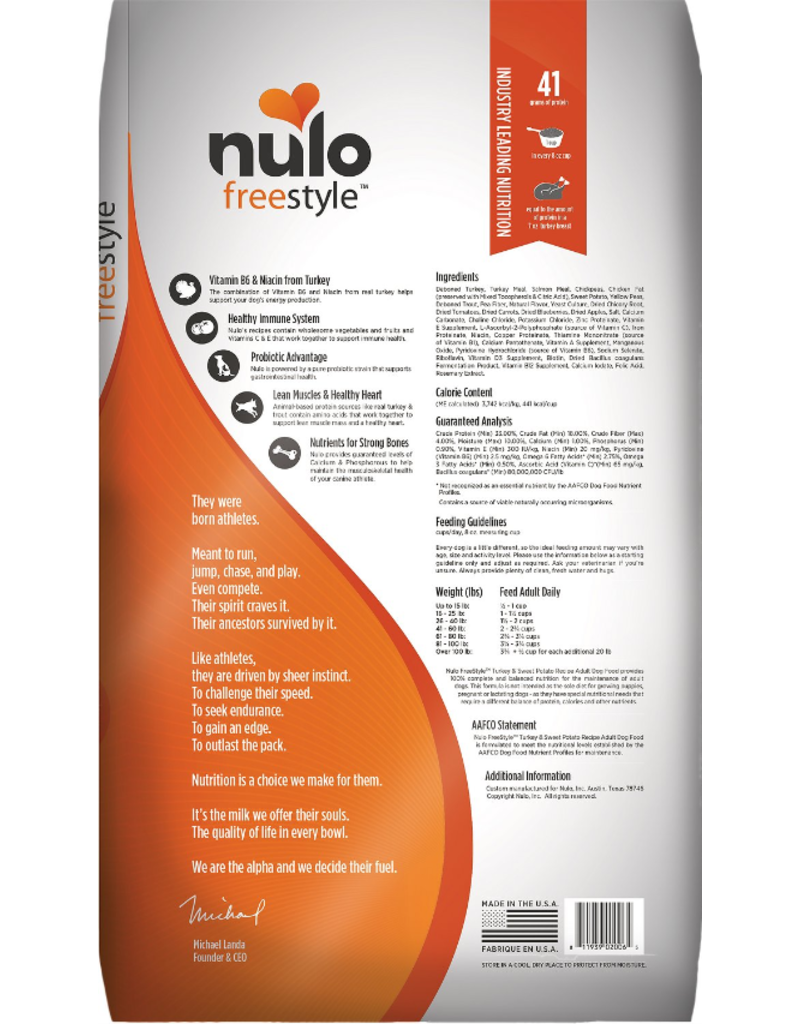 Nulo Nulo Freestyle Dog Kibble | Adult Turkey & Sweet Potato 24 lb