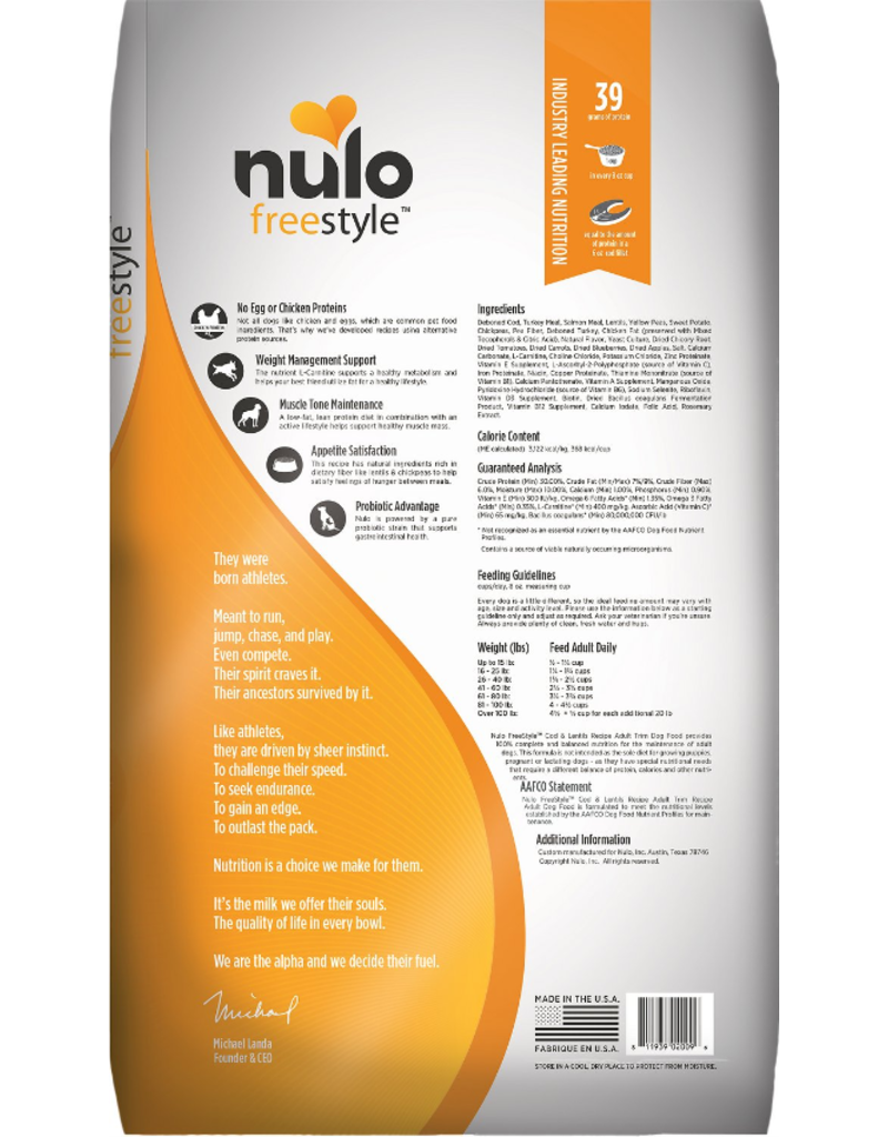 Nulo Nulo Freestyle Dog Kibble | Adult Trim Cod & Lentils 4.5 lb