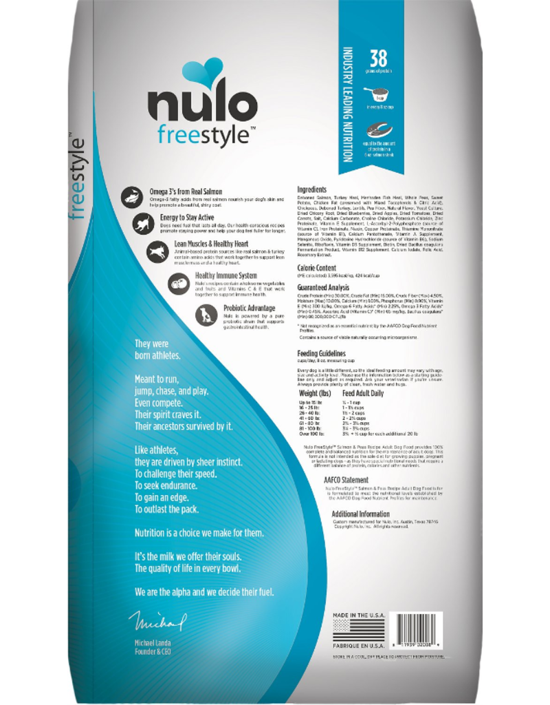 Nulo Nulo Freestyle Dog Kibble | Adult Salmon & Peas 24 lb