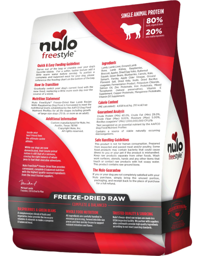 Nulo Nulo Freeze Dried Dog Food | Lamb Recipe 5 oz