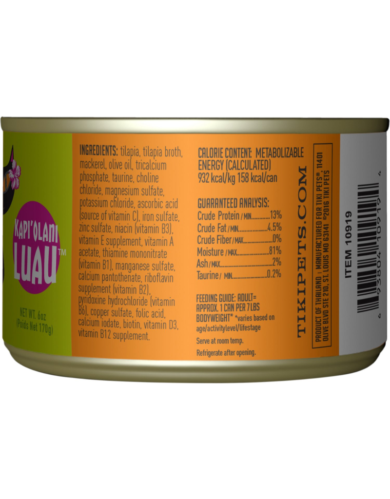 Tiki Cat Tiki Cat Canned Cat Food Kapi'Olani Luau (Tilapia) 6 oz single