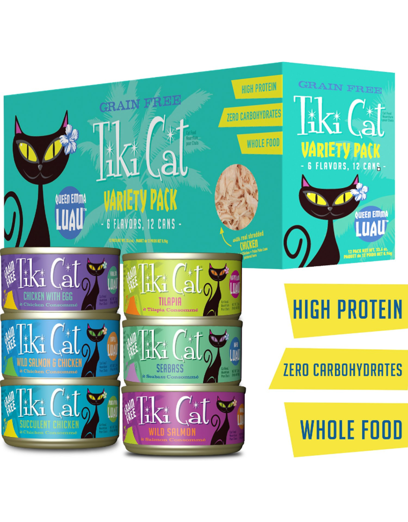 Tiki Cat Tiki Cat Canned Cat Food | Queen Emma Luau Variety Pack 2.8 oz CASE