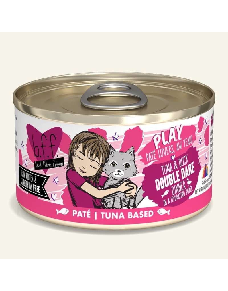 Weruva Best Feline Friend PLAY Land & Sea Pate | CASE Tuna & Duck Double Dare Dinner in Puree 2.8 oz