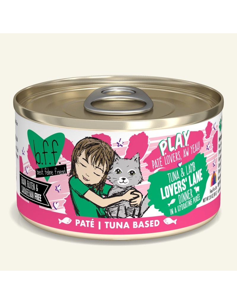 Weruva Best Feline Friend PLAY Land & Sea Pate | CASE Tuna & Lamb Lovers' Lane Dinner in Puree 2.8 oz