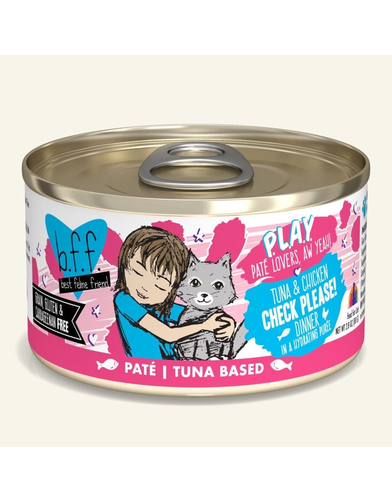 Weruva Best Feline Friend PLAY Land & Sea Pate | CASE Tuna & Chicken Check Please Dinner in Puree 2.8 oz