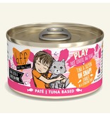 Weruva Best Feline Friend PLAY Land & Sea Pate | Tuna & Salmon Oh Snap Dinner in Puree 2.8 oz single