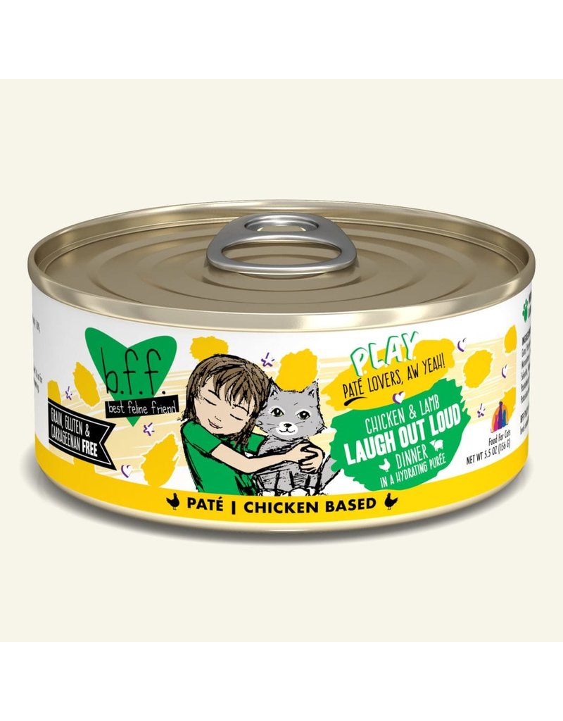 Weruva Best Feline Friend PLAY Land & Sea Pate | CASE Chicken & Lamb Laugh Out Loud Dinner in Puree 5.5 oz