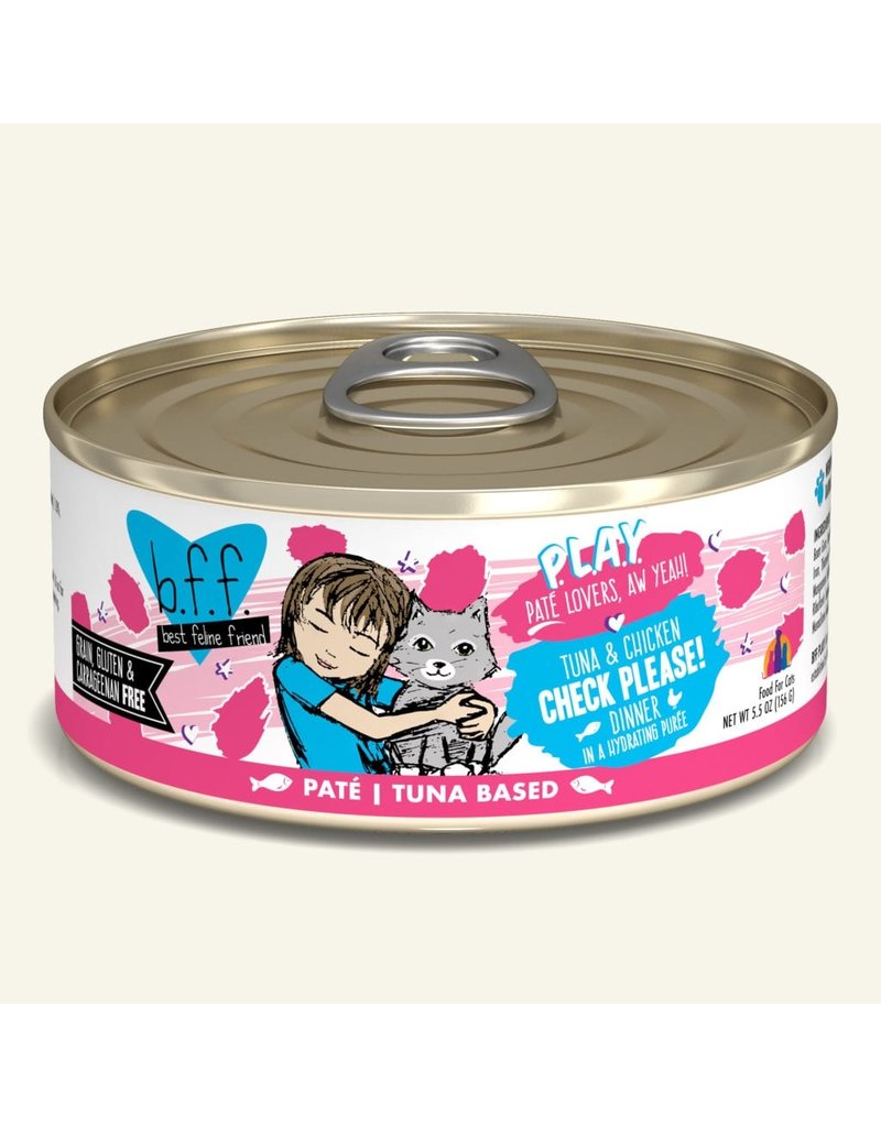 Weruva Best Feline Friend PLAY Land & Sea Pate | CASE Tuna & Chicken Check Please Dinner in Puree 5.5 oz