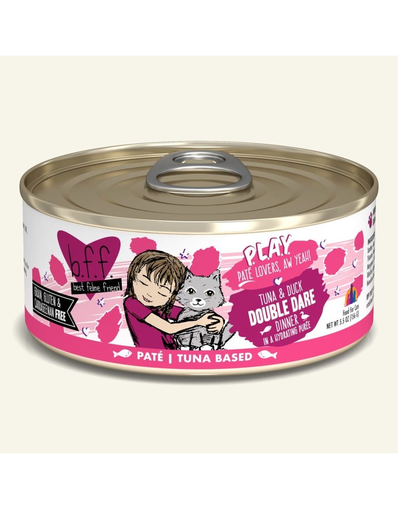 Weruva Best Feline Friend PLAY Land & Sea Pate | CASE Tuna & Duck Double Dare Dinner in Puree 5.5 oz