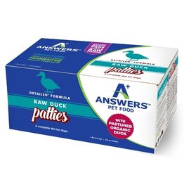 Answer's Pet Food DISC Answers Frozen Dog Food Detailed Duck 8 oz Patties 4 lbs (*Frozen Products for Local Delivery or In-Store Pickup Only. *)
