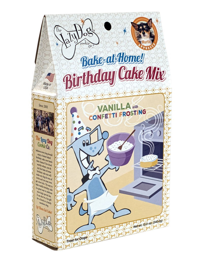 Lazy Dog Cookie Co. Lazy Dog Birthday Cake Mix | Vanilla with Confetti Frosting 12 oz