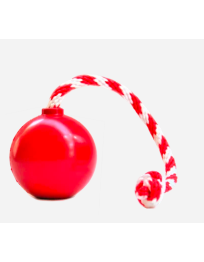SodaPup USA-K9 Stars & Stripes Cherry Bomb w/ Rope Red