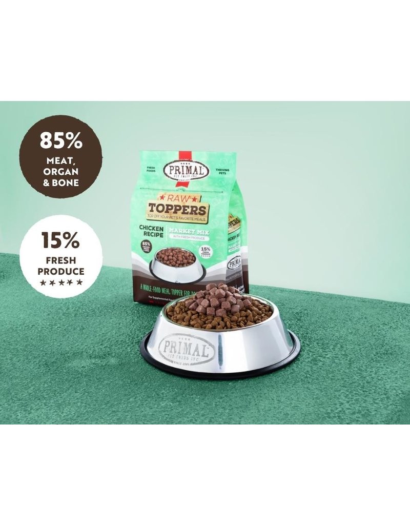 Primal Pet Foods Primal Raw Toppers | Market Mix Turkey & Produce 5 lb (*Frozen Products for Local Delivery or In-Store Pickup Only. *)