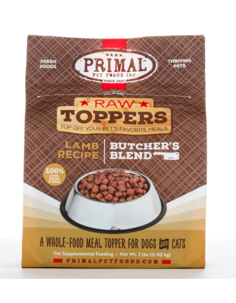 Primal Pet Foods Primal Raw Toppers | Butcher's Blend Lamb Grind - Meat, Bone & Organ 2 lb (*Frozen Products for Local Delivery or In-Store Pickup Only. *)