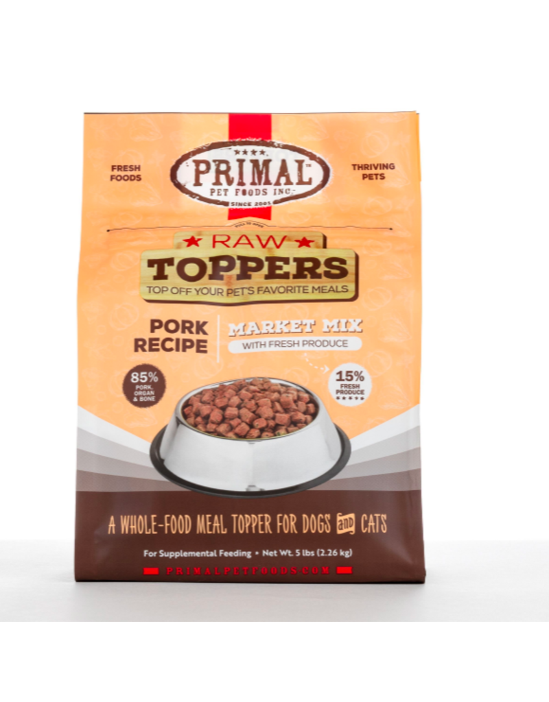 Primal Pet Foods Primal Raw Toppers | Market Mix Pork & Produce 5 lb (*Frozen Products for Local Delivery or In-Store Pickup Only. *)
